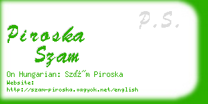 piroska szam business card